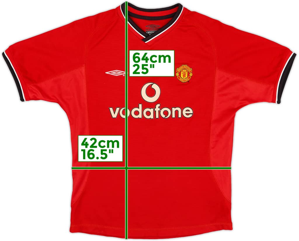 2000-02 Manchester United Home Shirt - 8/10 - (M.Boys)