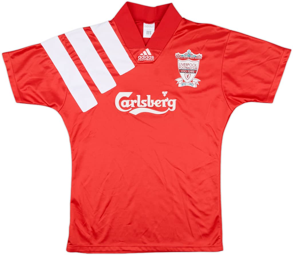 1992-93 Liverpool Centenary Home Shirt - 8/10 - (XL.Boys)