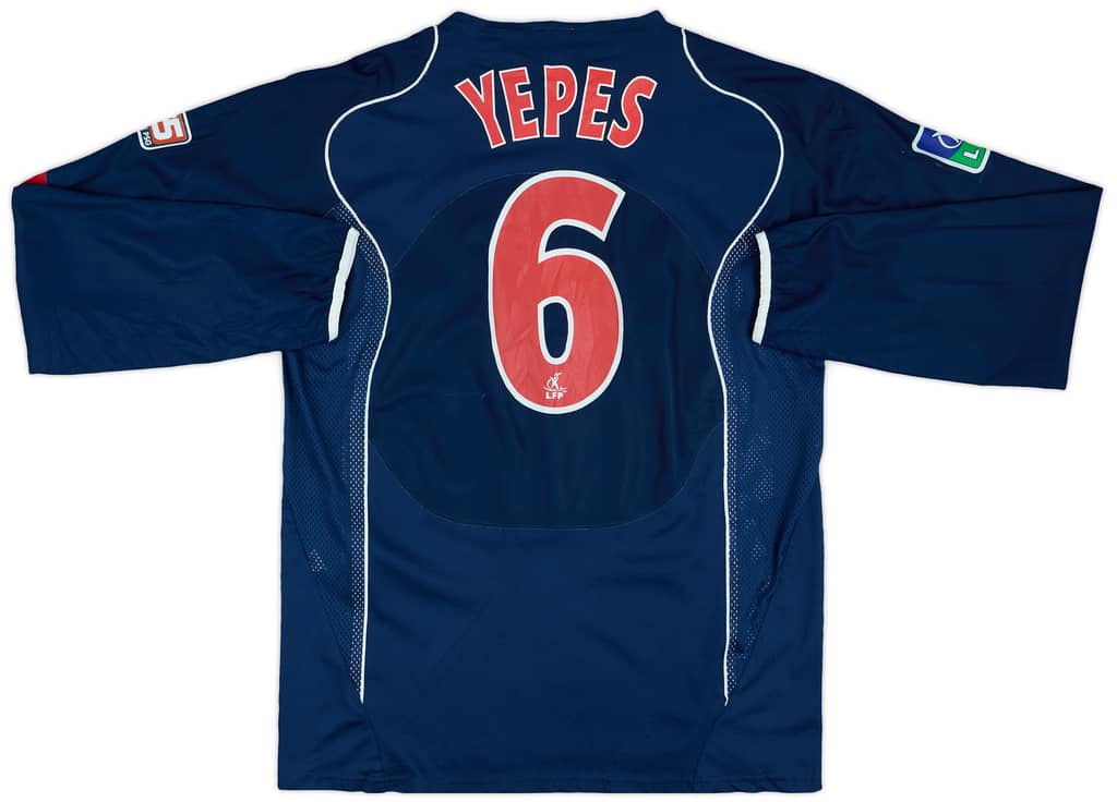 2004-05 Paris Saint-Germain Match Issue Home L/S Shirt Yepes #6