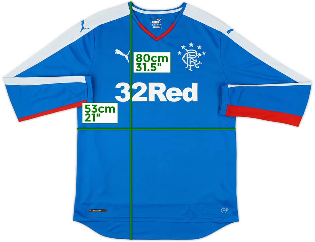 2015-16 Rangers Home L/S Shirt - 6/10 - (L)