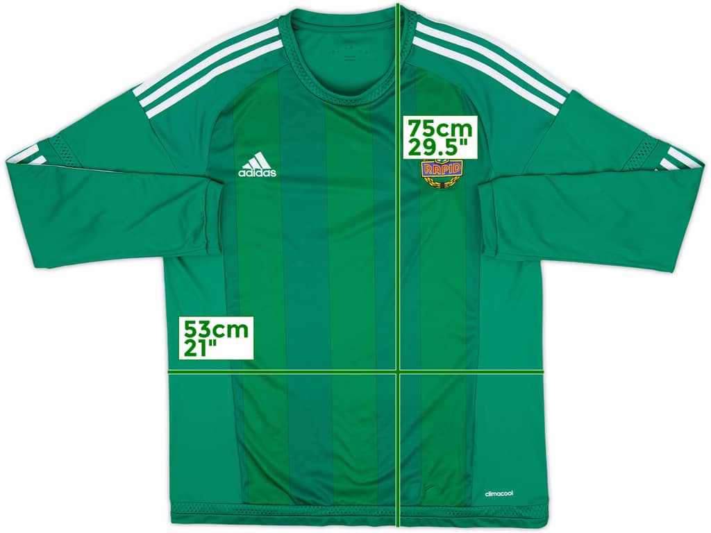 2015-16 Rapid Vienna Home L/S Shirt - 7/10 - (L)