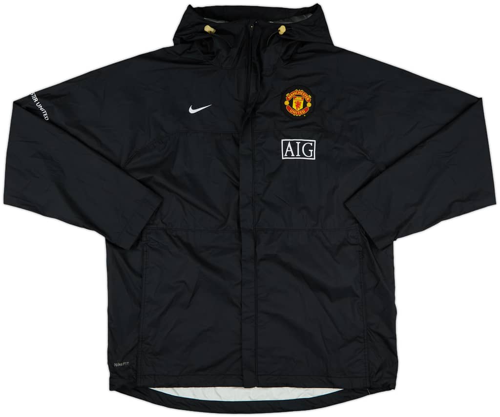 2008-09 Manchester United Nike Hooded Rain Jacket - 9/10 - (XL)