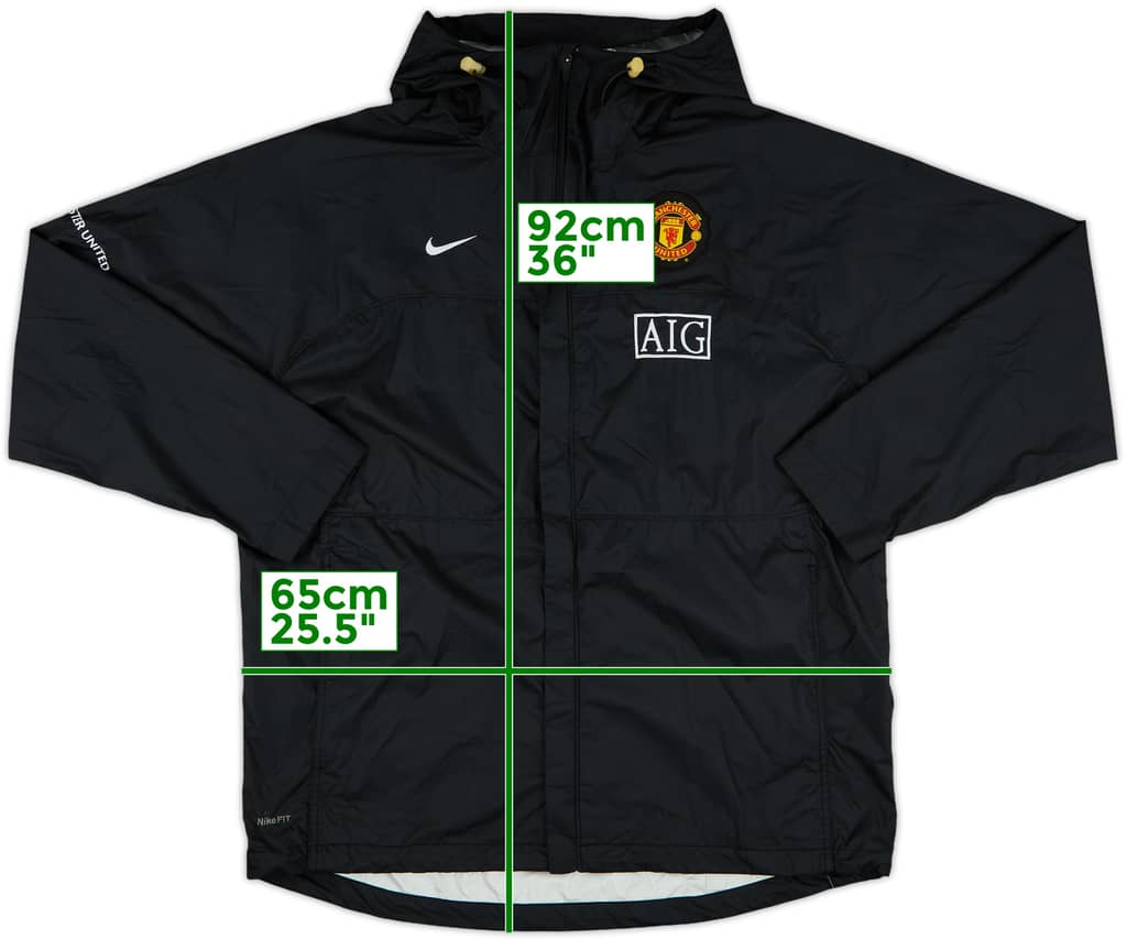 2008-09 Manchester United Nike Hooded Rain Jacket - 9/10 - (XL)