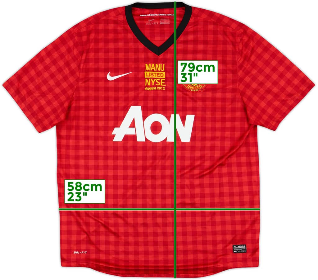 2012-13 Manchester United Home Shirt - 7/10 - (XL)
