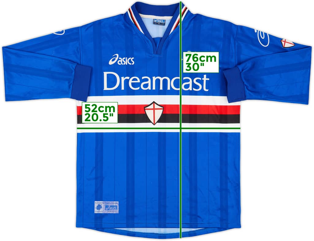 2000-01 Sampdoria Home L/S Shirt - 8/10 - (S)