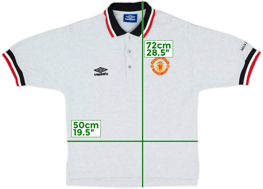 1996-97 Manchester United Umbro Polo Shirt - 8/10 - (Y)