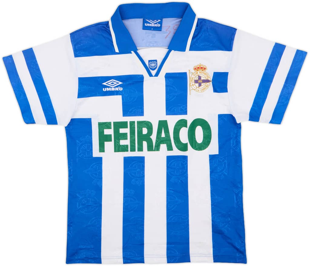1994-97 Deportivo de La Coruna Home Shirt - 9/10 - (S)