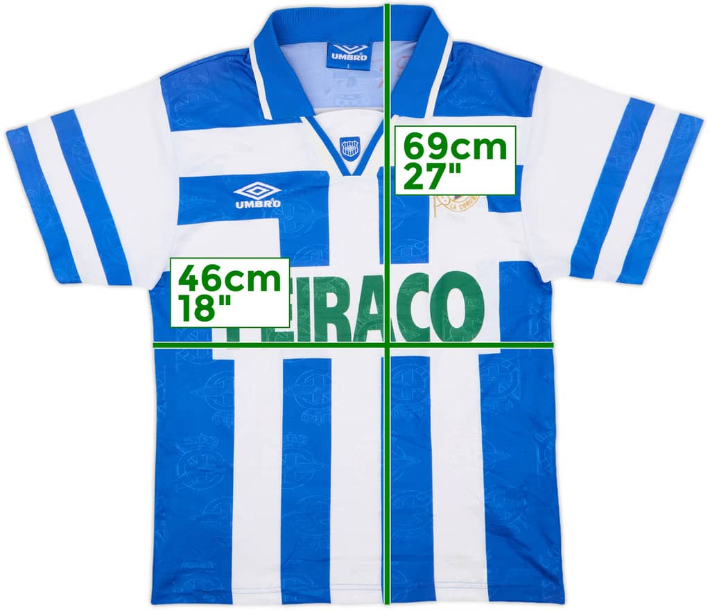 1994-97 Deportivo de La Coruna Home Shirt - 9/10 - (S)