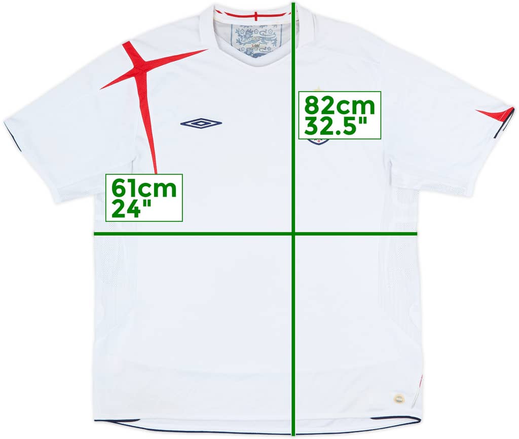 2005-07 England Home Shirt - 5/10 - (XXL)