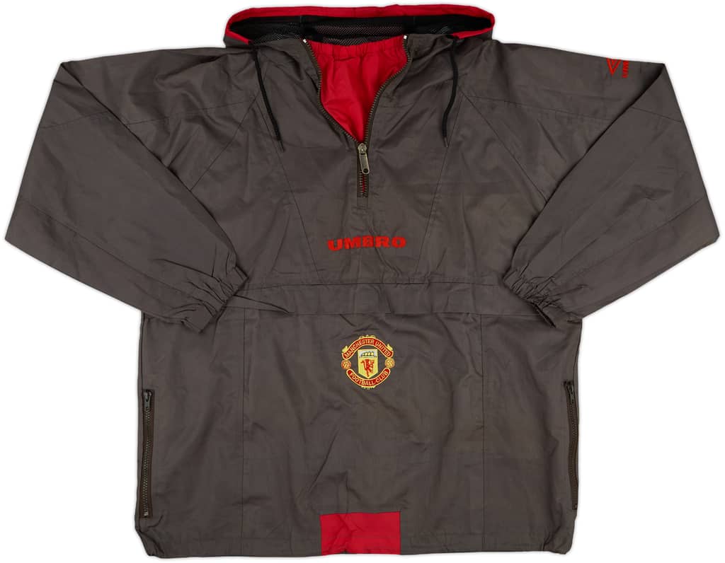 1994-95 Manchester United Umbro 1/4 Zip Hooded Rain Jacket - 5/10 - (S)