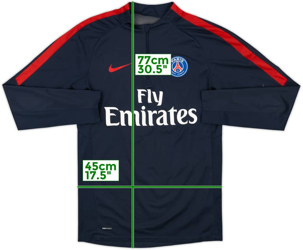 2016-17 Paris Saint-Germain Nike 1/4 Zip Training Top - 7/10 - (S)