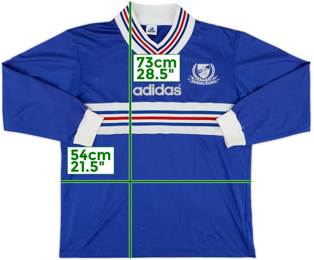 1997-98 Yokohama Marinos adidas Training L/S Shirt - 8/10 - (L/XL)