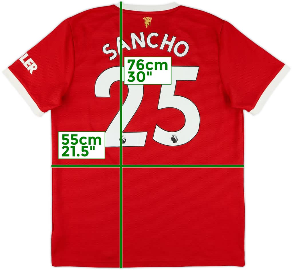 2021-22 Manchester United Home Shirt Sancho #25 - 8/10 - (L)