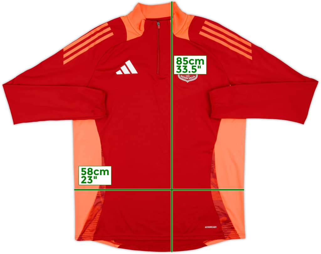 2024-25 Aston Villa adidas 1/4 Zip Drill Top - 10/10 - (XL)
