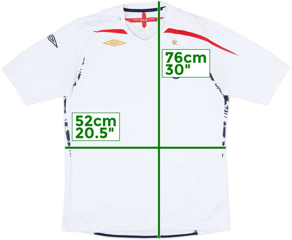 2007-09 England Home Shirt - 4/10 - (L)