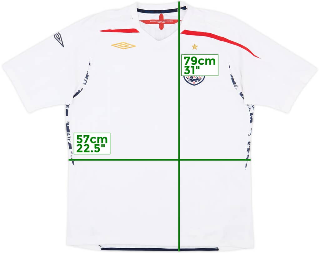 2007-09 England Home Shirt - 5/10 - (XL)