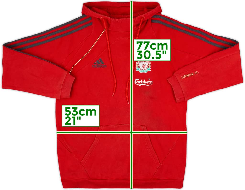2009-10 Liverpool adidas Hooded Sweat Top - 7/10 - (S)