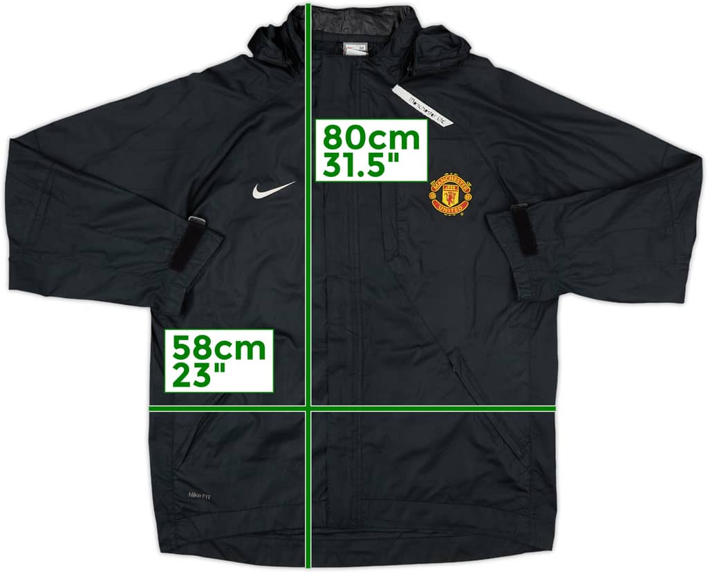 2007-08 Manchester United Nike Hooded Rain Jacket - 8/10 - (M)