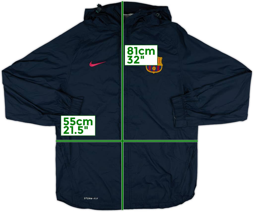 2010-11 Barcelona Nike Hooded Rain Jacket - 8/10 - (M)