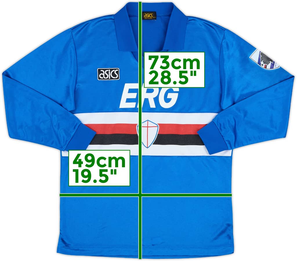 1992-94 Sampdoria Home L/S Shirt - 8/10 - (M)
