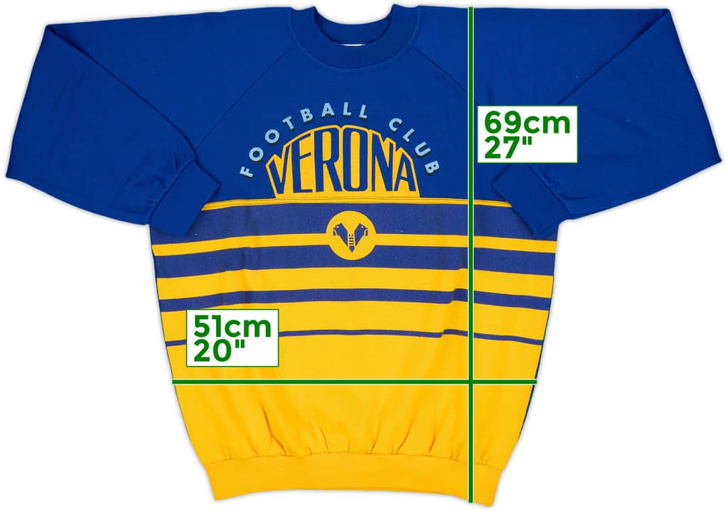 1990-91 Hellas Verona Le Felpe Dei Grandi Club Sweat Top - 8/10 - (M)
