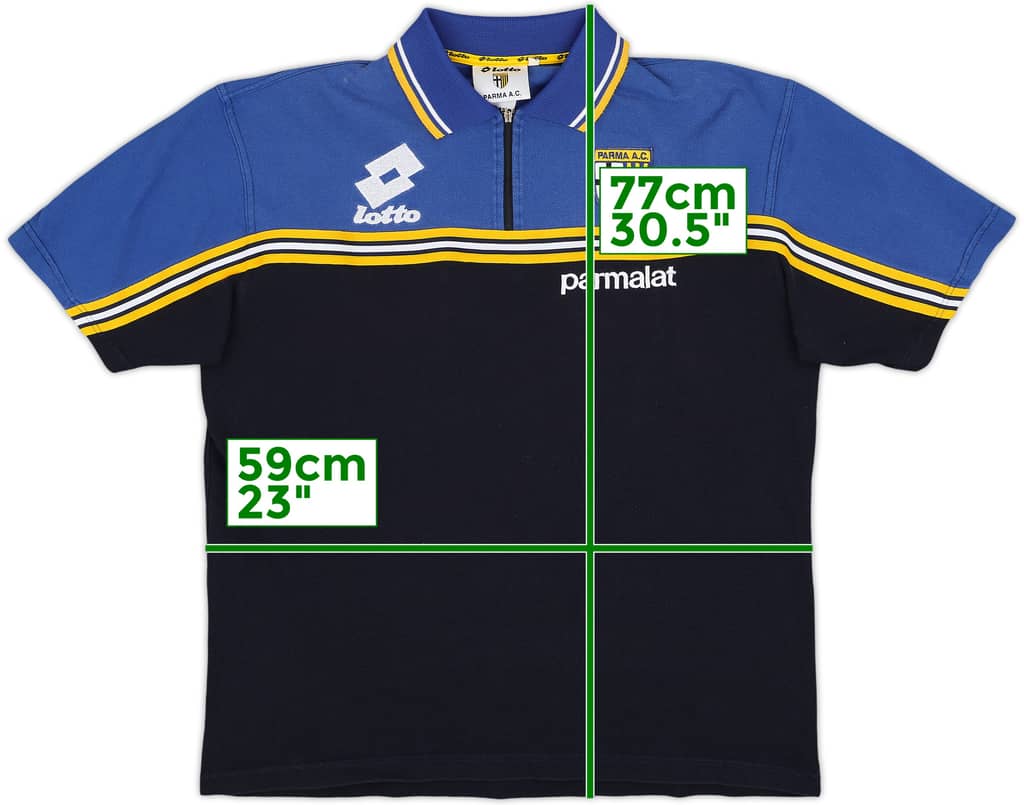 1998-99 Parma Lotto 1/4 Zip Polo Shirt - 9/10 - (XL)