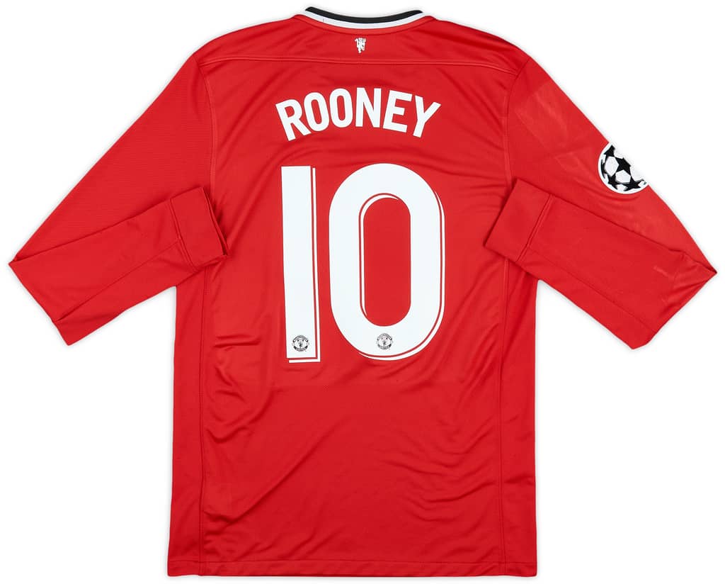 2011-12 Manchester United Home L/S Shirt Rooney #10 - 6/10 - (M)