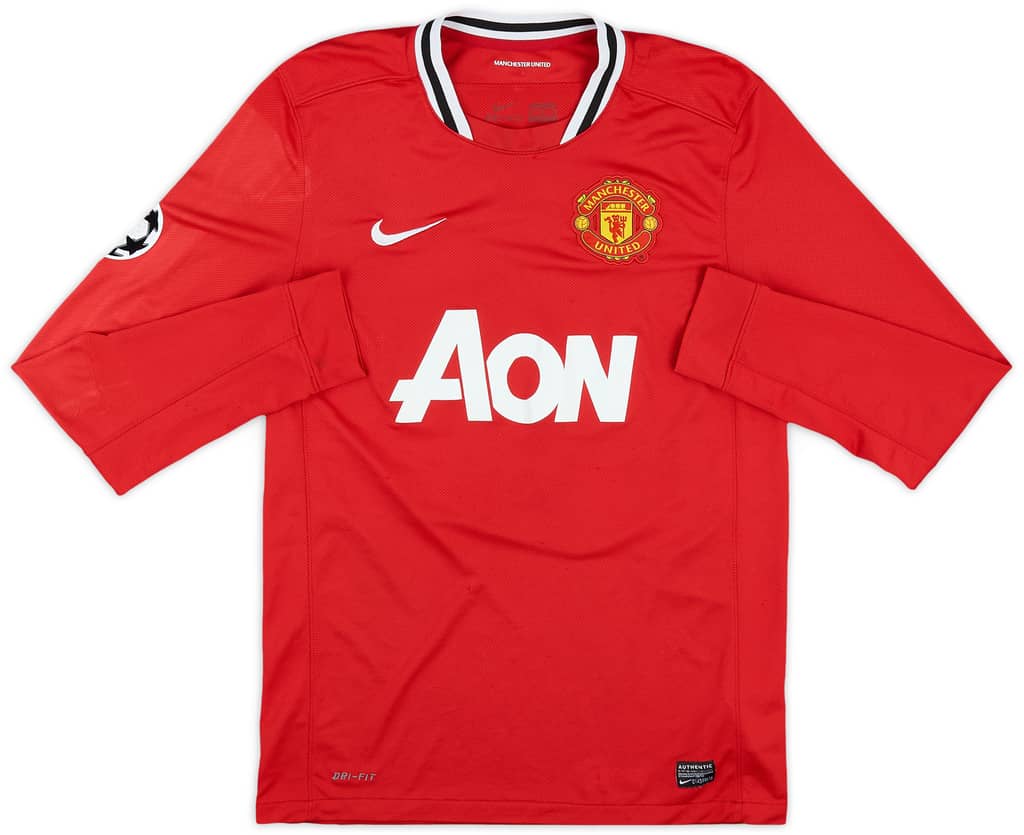 2011-12 Manchester United Home L/S Shirt Rooney #10 - 6/10 - (M)
