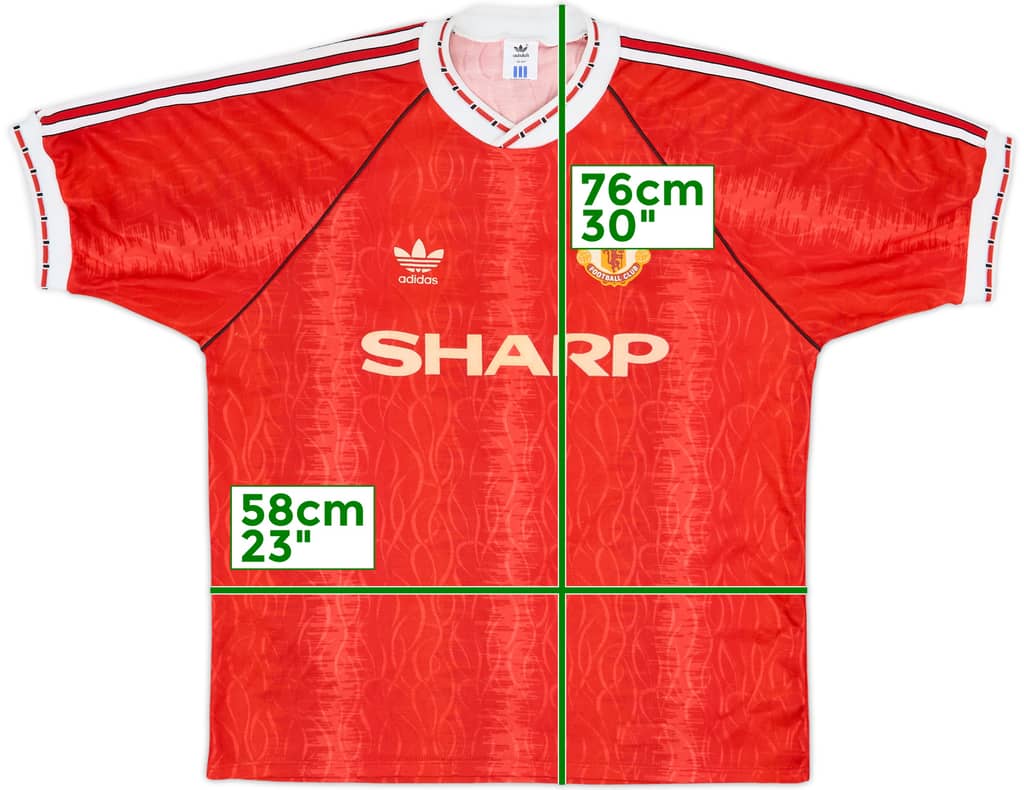 1990-92 Manchester United Home Shirt - 8/10 - (L)