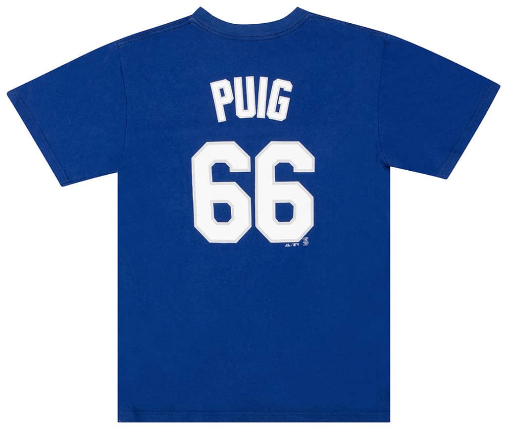 2013 LA Dodgers Puig #66 Majestic Tee Y