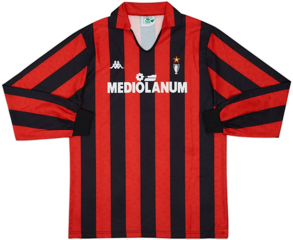 1989-90 AC Milan Home L/S Shirt - 7/10 - (L)
