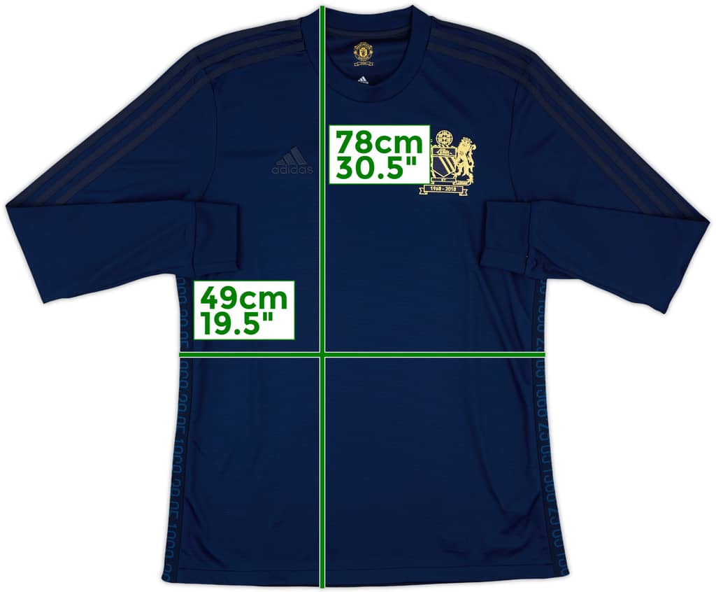2018-19 Manchester United adidas Retro '1968' L/S Shirt - 9/10 - (M)