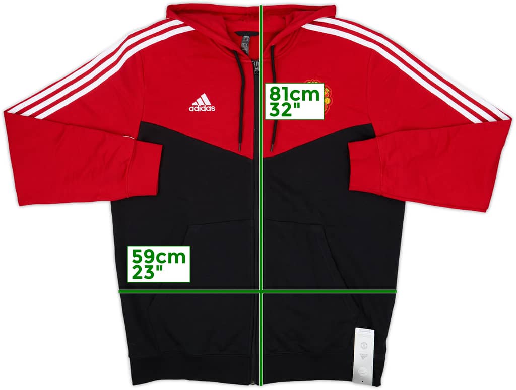 2021-22 Manchester United adidas Zipped Hooded Sweat Top (XL)