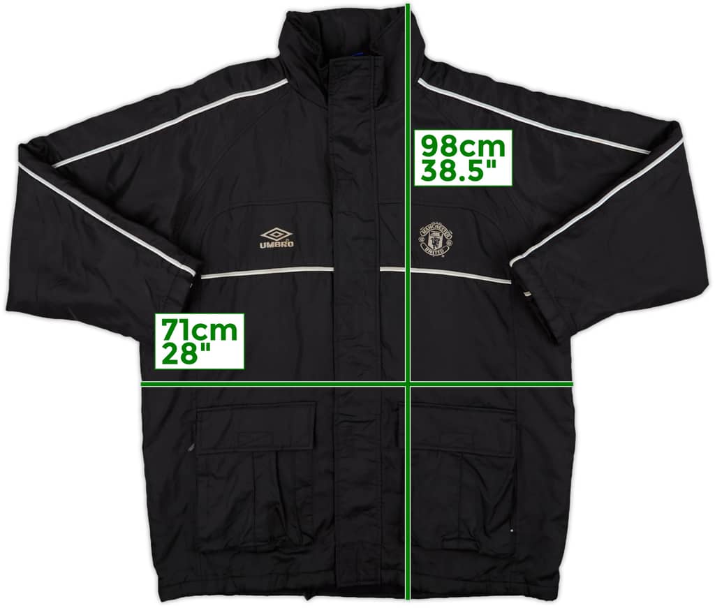 2000-01 Manchester United Umbro Padded Bench Coat - 8/10 - (L)