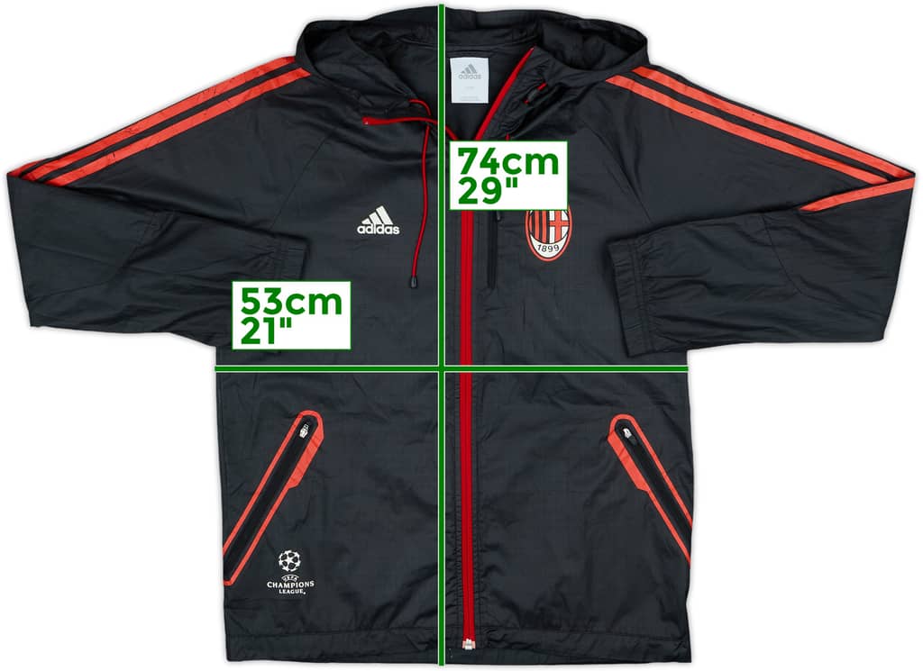 2010-11 AC Milan adidas Hooded Rain Jacket - 7/10 - (S)