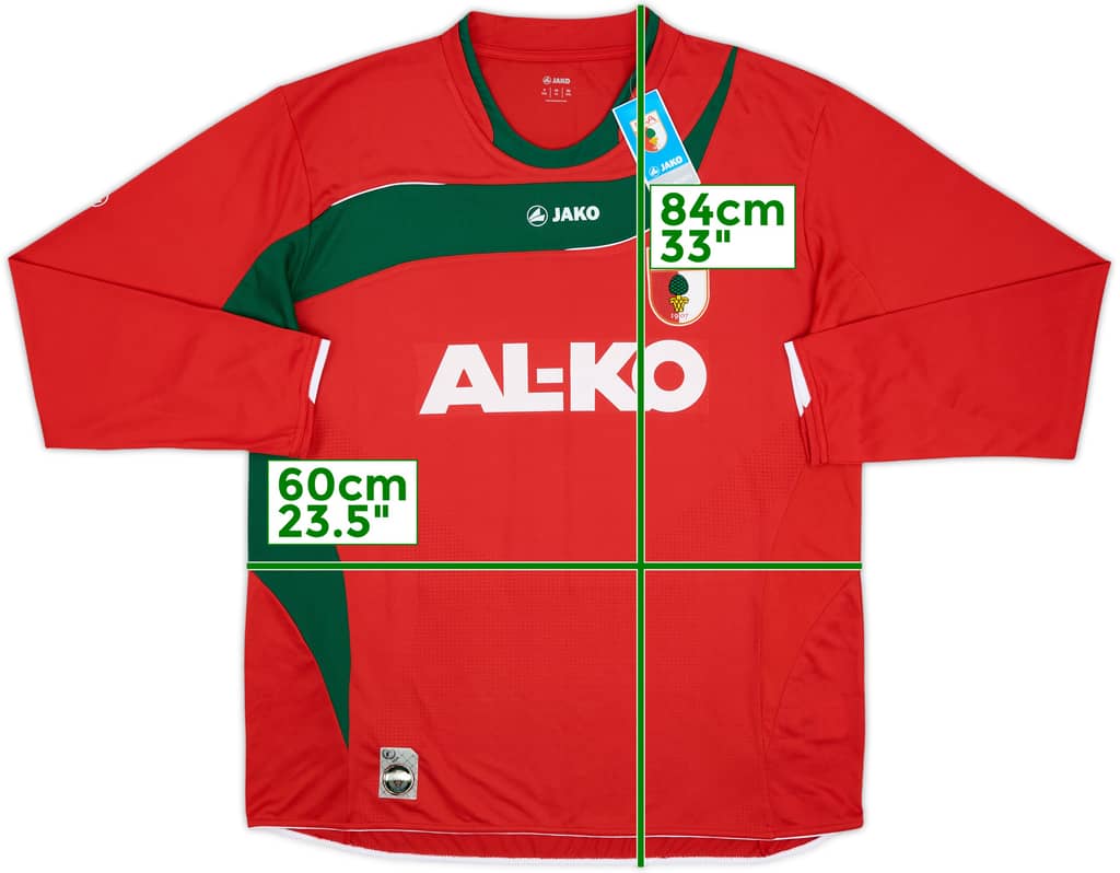 Camiseta de visitante de manga larga del Augsburg 2010-11 (XL)