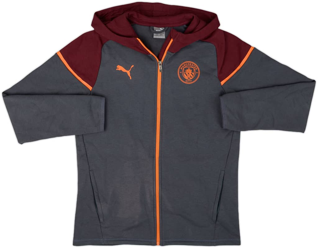 2023-24 Manchester City Puma Zipped Hooded Sweat Top - 6/10 - (M)