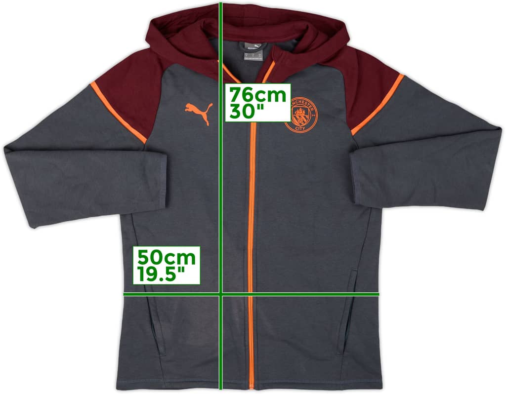 2023-24 Manchester City Puma Zipped Hooded Sweat Top - 6/10 - (M)
