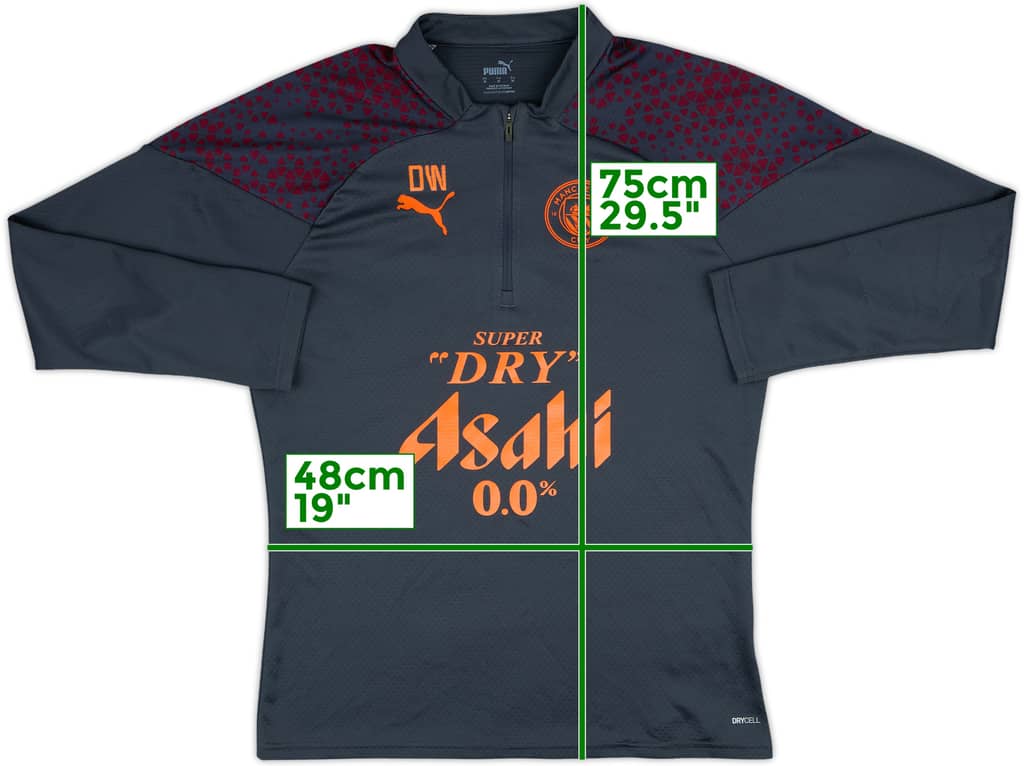 2023-24 Manchester City Staff Issue Puma 1/4 Zip Training Top DW - 8/10 - (M)