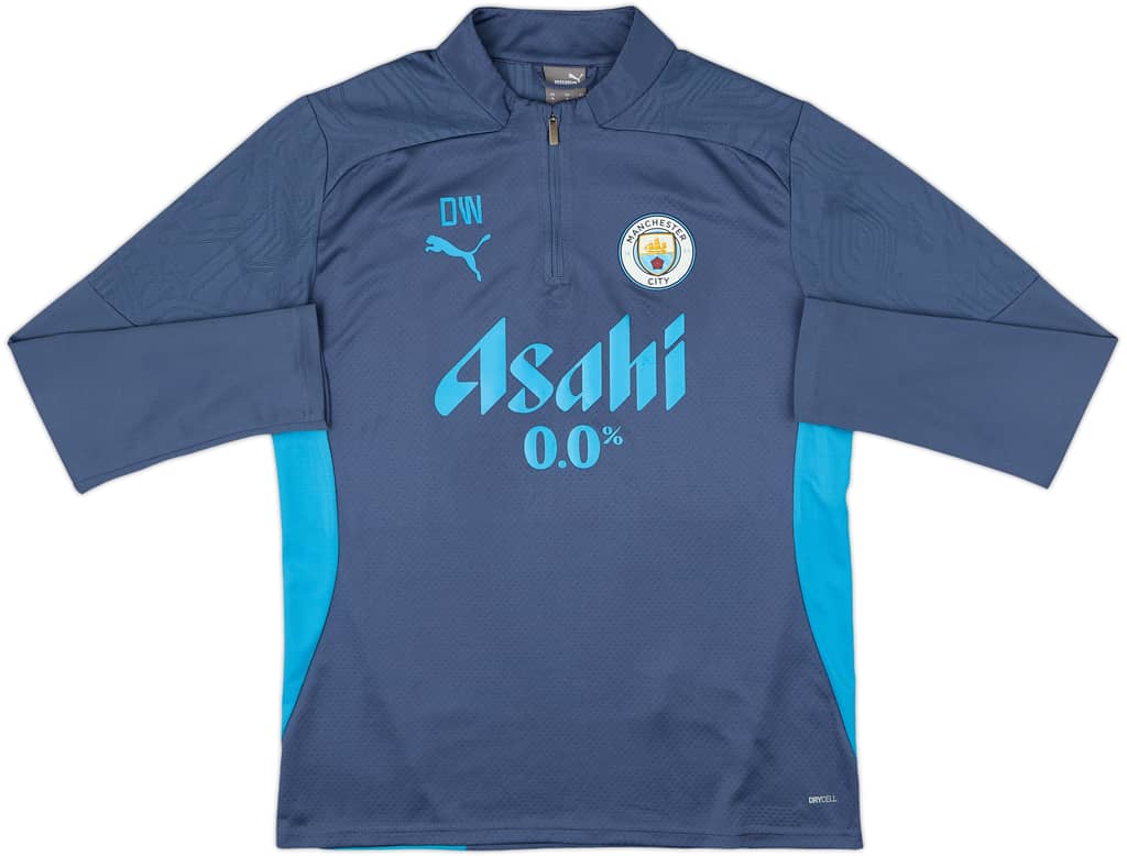 2023-24 Manchester City Staff Issue Puma 1/4 Zip Drill Top 'DW' - 10/10 - (M)
