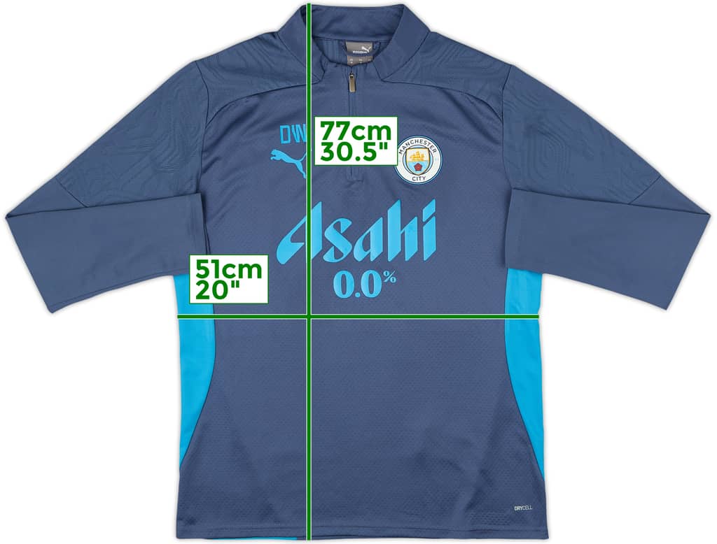 2023-24 Manchester City Staff Issue Puma 1/4 Zip Drill Top 'DW' - 10/10 - (M)
