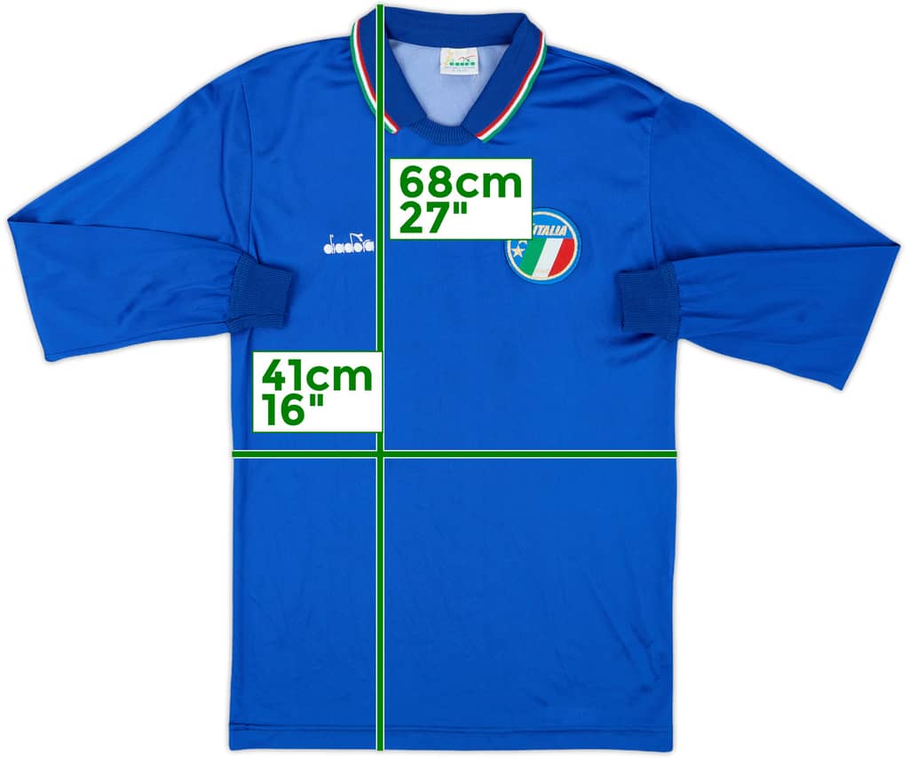 1986-90 Italy Home L/S Shirt - 10/10 - (XL.Boys)