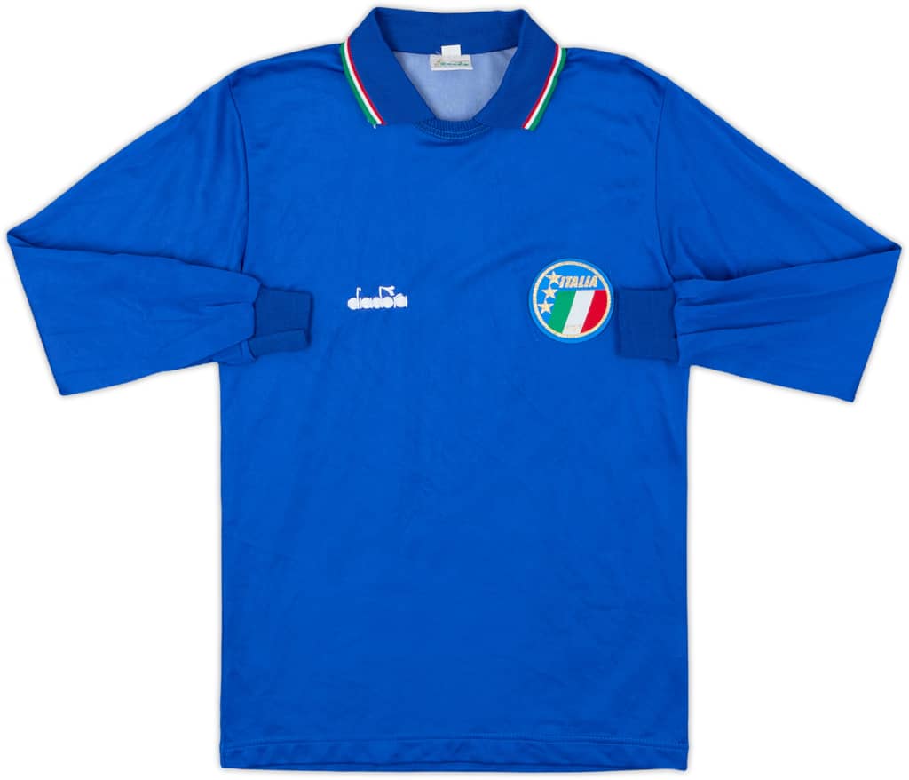 1986-90 Italy Home L/S Shirt - 9/10 - (L.Boys)
