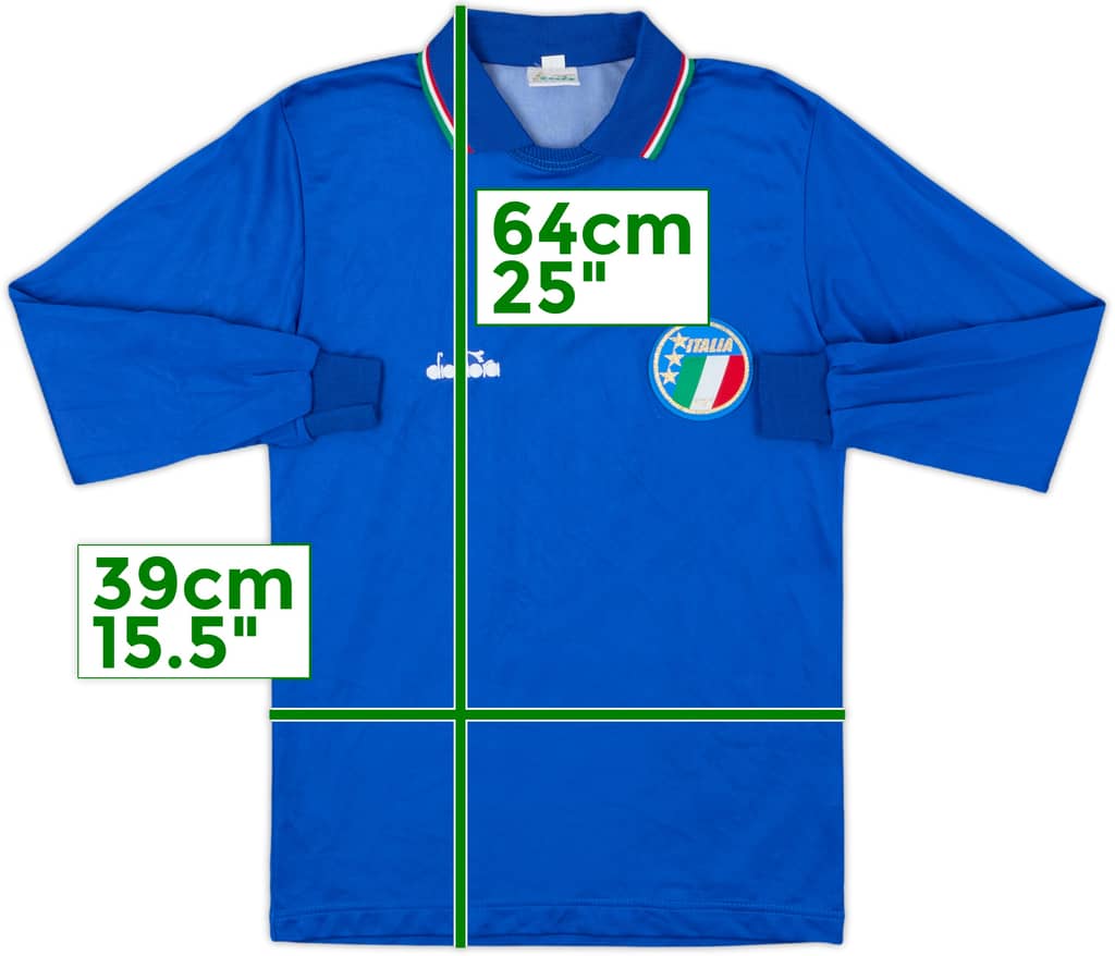 1986-90 Italy Home L/S Shirt - 9/10 - (L.Boys)