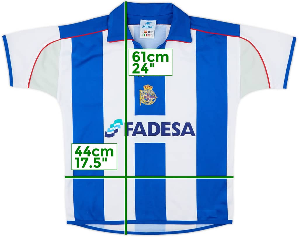 2001-02 Deportivo de La Coruna Home Shirt - 9/10 - (S.Boys)