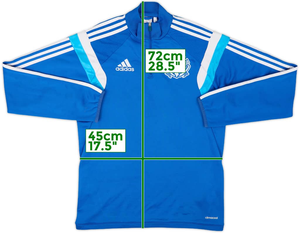 2014-15 Olympique Marseille adidas 1/4 Zip Drill Top - 6/10 - (S)