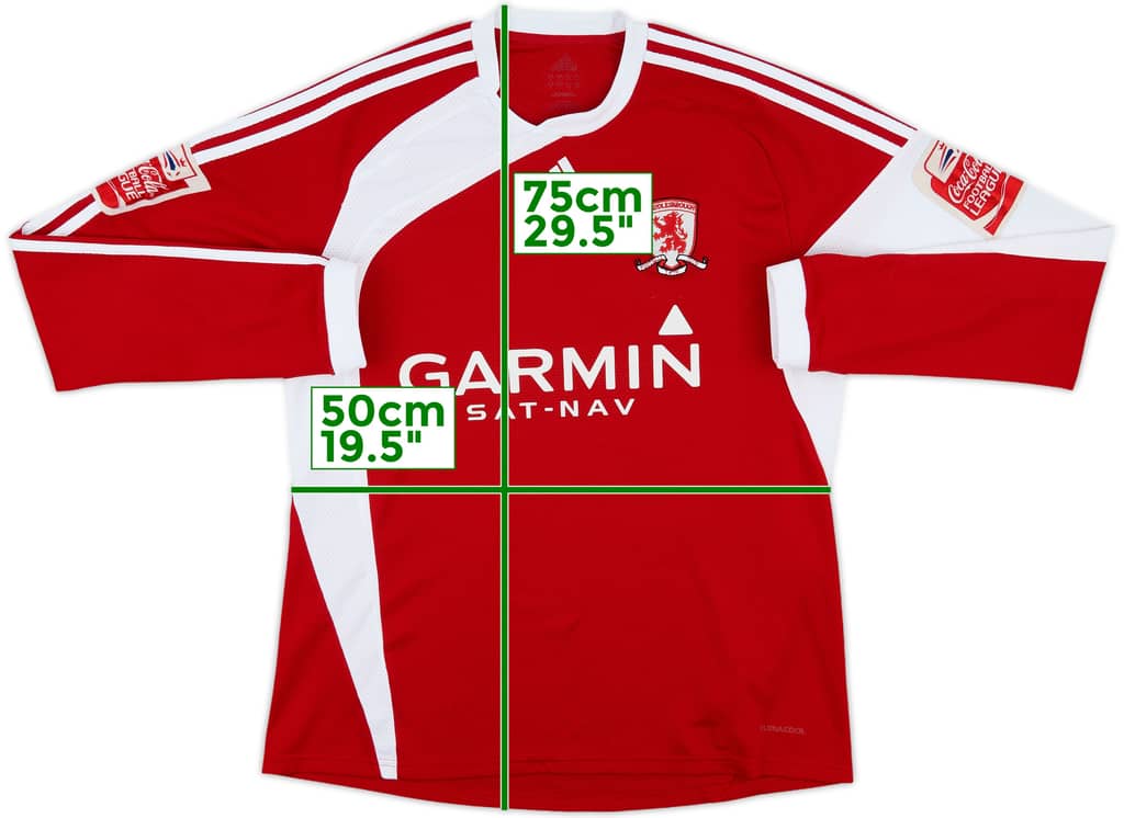 2009-10 Middlesbrough Home L/S Shirt - 8/10 - (L)
