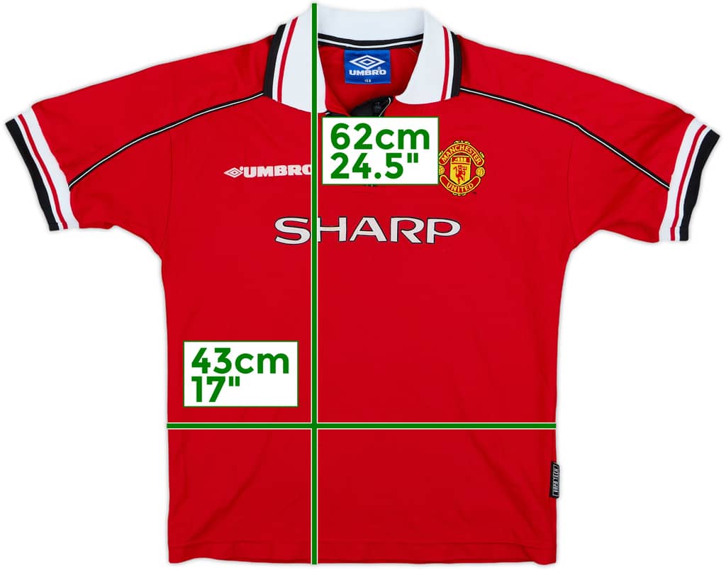 1998-00 Manchester United Home Shirt - 6/10 - (L.Boys)