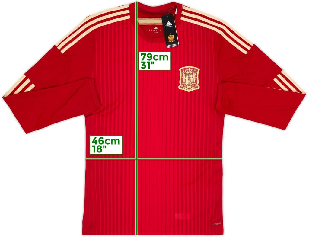2013-15 Spain Player Issue Home L/S Shirt (L)