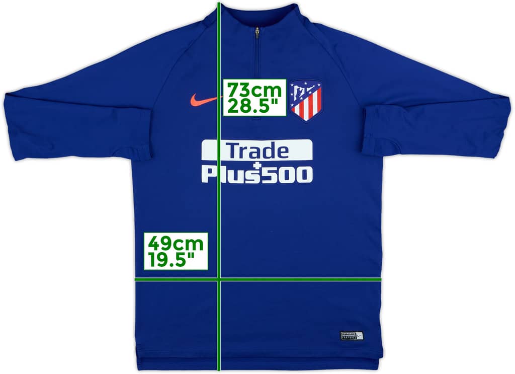2018-19 Atletico Madrid Nike 1/4 Zip Training Top - 8/10 - (M)